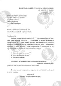 Solicitud Cancelación Cuenta Bancaria