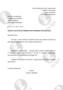 Solicitud de permiso de paternidad por adopción