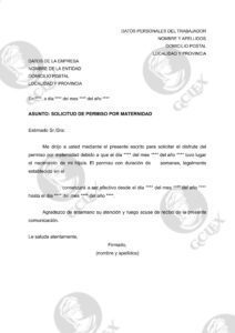 Solicitud de permiso por maternidad