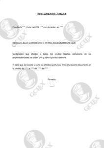 Declaración jurada ordinaria