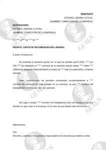 Carta de recomendación laboral