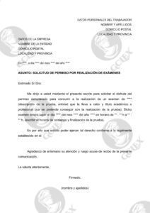 Solicitud de permiso por realización de exámenes