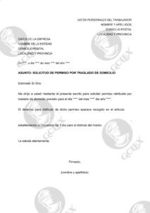 Solicitud de permiso por traslado por domicilio