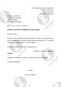Solicitud de permiso por vacaciones