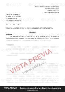 Acuerdo mutuo de reducción de jornada laboral