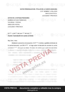 Solicitud de cancelación de cuenta bancaria